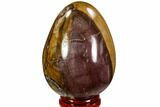 Colorful, Polished Petrified Wood Egg - Triassic #107383-1